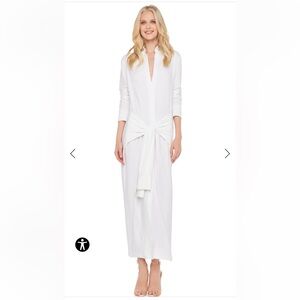 Norma Kamali size L Maxi white tie front Dress